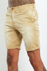 9002- Mens Stone Faded Turn Up Shorts