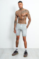 9002- Mens Grey Faded Turn Up Shorts