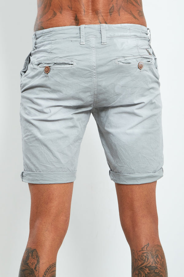9002- Mens Grey Faded Turn Up Shorts