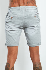 9002- Mens Grey Faded Turn Up Shorts