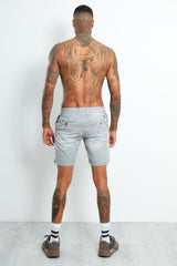 9002- Mens Grey Faded Turn Up Shorts