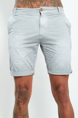 9002- Mens Grey Faded Turn Up Shorts
