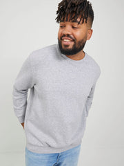 Mens Grey Oversized Crew Neck Sweatshirt
