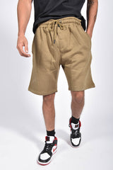 Mens Khaki Basic Jogger Shorts