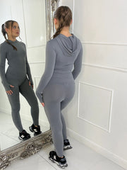  Dark Grey High Waisted Seamless Sculpting Gym Leggings
