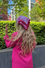Pink Swirl Print Satin Bandana