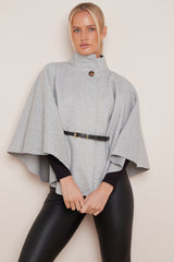 Grey Cape With Belt 