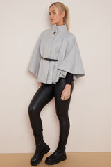 Grey Cape With Belt 