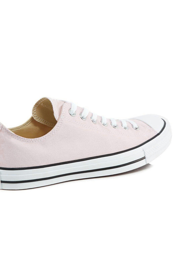 Pink Canvas Stripe Sole Flat Trainers