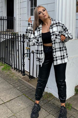 Black And White Checked Boxy Jacket