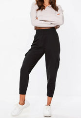 Black Cargo Fleece Trouser