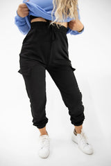 Black Cargo Fleece Trouser