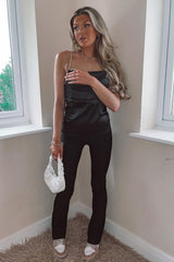 Black Cowl Neck Diamante Strap Top