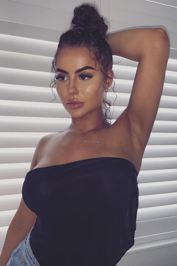 Black Tie Back Scarf Top 