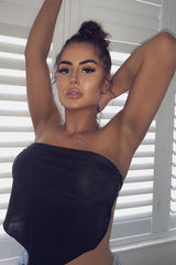 Black Tie Back Scarf Top 