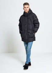 Mens Black Windbreaker Quilted jacket 