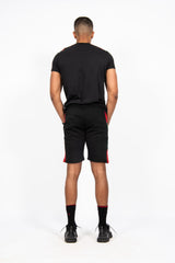 Mens Black With Red And Green Side Stripe Short Set