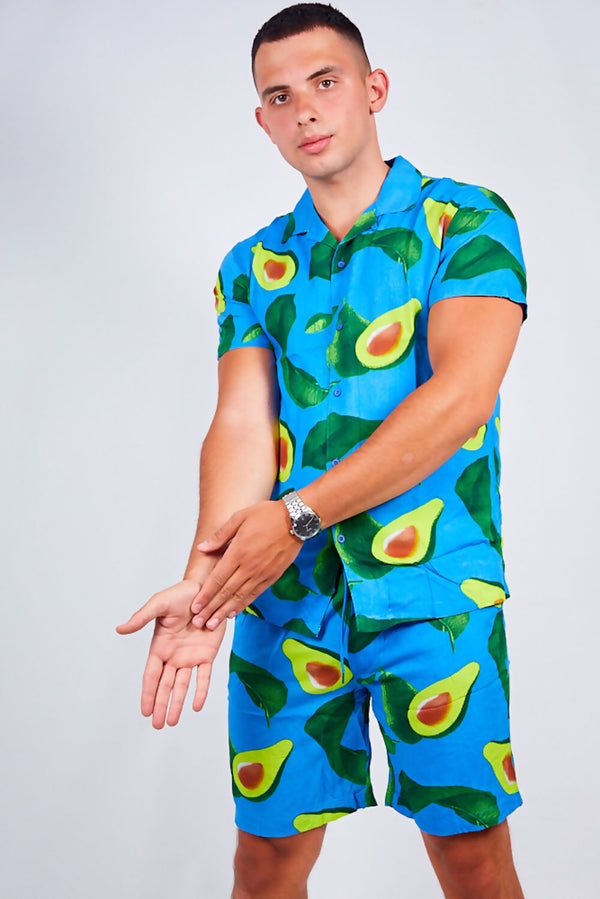 Blue Avacado Print Shirt