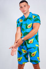 Blue Avacado Print Shirt
