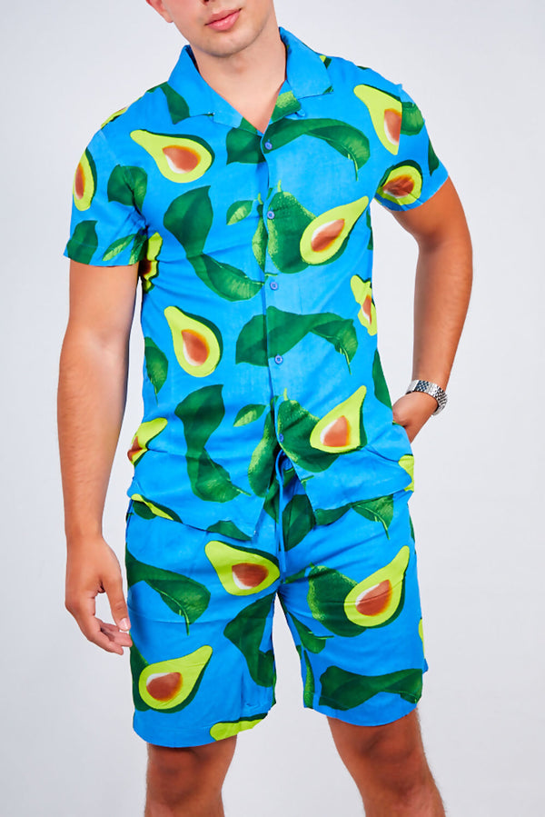 Blue Avacado Print Shirt