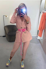 Baby Pink Tailored Suit Trousers