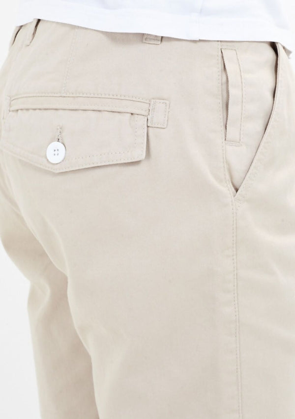 Mens Beige Slim Fit Chino Shorts
