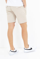 Mens Beige Slim Fit Chino Shorts