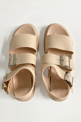 Beige Strappy Chunky Sandals