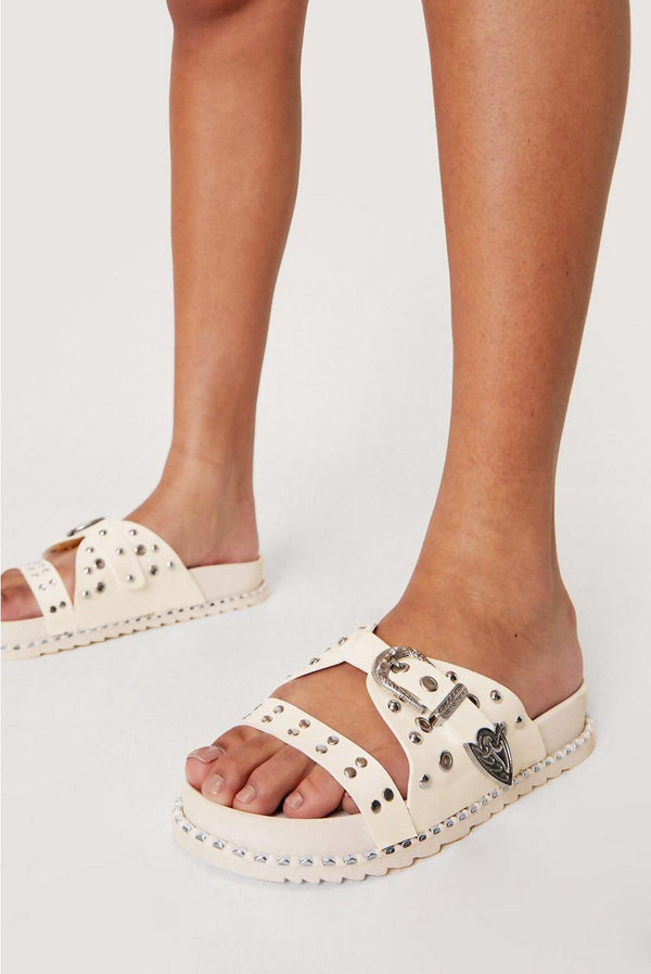 Beige Western Buckle Slider