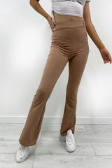 Mocha Basic Ribbed Flares