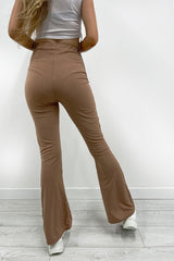 Mocha Basic Ribbed Flares