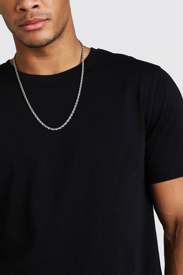 Mens Black Basic Crew Neck T-Shirt