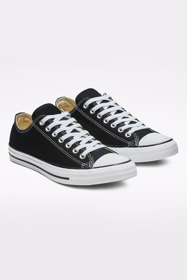 Mens Black Lace Up Canvas Flat Trainers