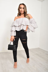 Black Rip Distressed Disco Skinny Jeans