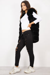 Black Extreme Ruched Ripped Jeans 