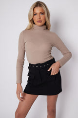 Black Belted Cargo Skorts