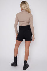 Black Belted Cargo Skorts