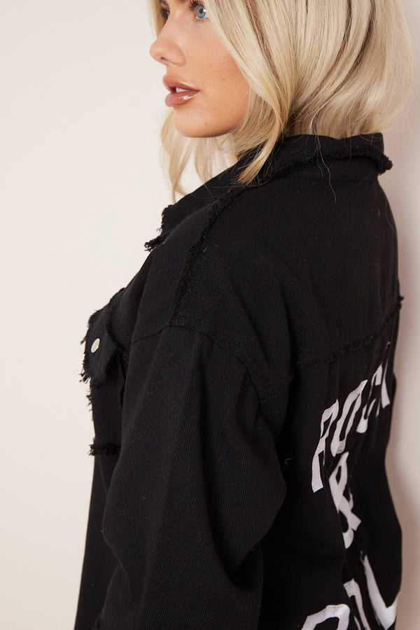 Black Rock And Roll Denim Jacket