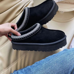 Black Slip on Platform Slippers