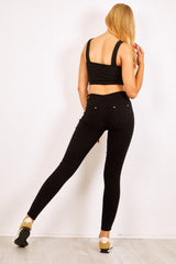Black Slit Knee Skinny Jeans  