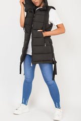 Black Strap Detail Puffer Gilet