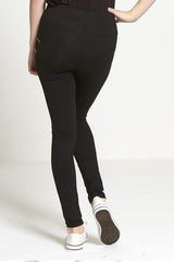Black Zip Detail High Waisted Jeggings