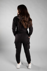 Black Cargo Hoodie And Joggers Co-Ord 