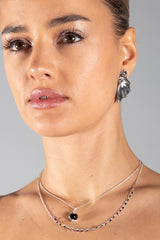 Black And Silver Layered Necklace
