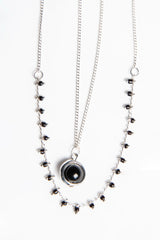 Black And Silver Layered Necklace