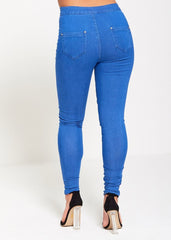 Blue Extreme Distressed Disco Skinny Jeans