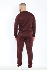Brown Crew Sweatshirt And Pintuck Jogger Tracksuit