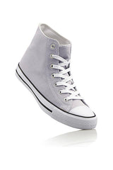 Mens Grey High Top Canvas Trainers