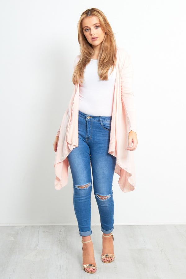 Baby Pink Waterfall Cardigan