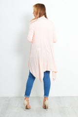 Baby Pink Plain Waterfall Cardigan